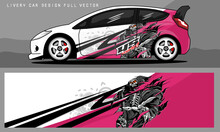 Car Livery Design With Cool Graphics, Colors And A Mix Of Skull Characters For Vehicles