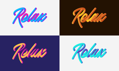 Wall Mural - Modern Relax lettering line Blend Background, Vibrant gradient blended fluid