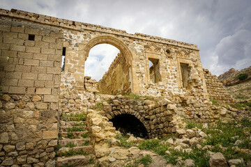 Wall Mural - 9 May 2022 Derik Mardin Turkey. Ruined church in Derik Mardin