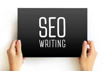 Poster - seo writing text on card, concept background