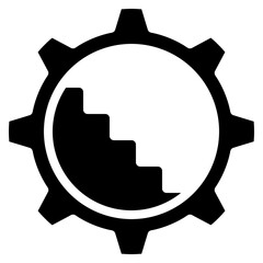 Wall Mural - Waterfall Cogwheel Icon