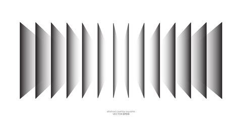 Aufkleber - Abstract perspective rectangles overlay light shadow pattern isolated on white background. Vector illustration in concept technology, modern, music.