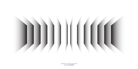 Aufkleber - Abstract perspective rectangles overlay light shadow pattern isolated on white background. Vector illustration in concept technology, modern, music.