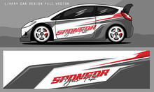Car Livery Design With Cool Graphics And A Combination Of Red And Gray Colors For Vehicles, Branding And Cutting Stickers