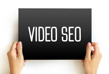 Poster - Video Seo text on card, concept background