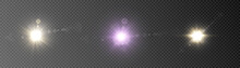 Bright Burst Of Starlight Png. Light Sunlight. Shimmering Highlights On A Transparent Background. Vector