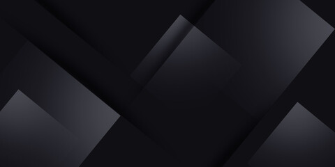 Poster - Dark geometric black background design square pattern