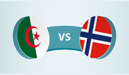 Algeria versus Norway, team sports competition concept.