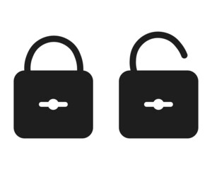 Poster - Lock icons in trendy flat style isolated on white background. Security symbol for your website design, logo, application, user interface. Stock Vector EPS10