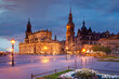 canvas print picture - Historisch Altstadt von Dresden am Abend, Deutschland