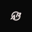 Initial AR logo circle line style, simple esport team logo design