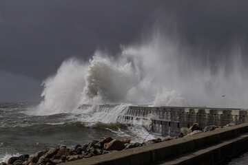 Sticker - Huge stormy sea wave splash