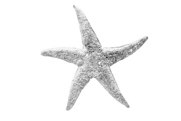 Poster - black and white drawing of a starfish on a white