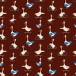 Seamless pattern with goose with skateboard,on skate,white farm animal on blue bike. Print with extreme sports for kids design, fabric, wallpapers, textile, nursing, paper, books, toys.