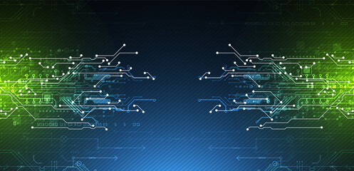 Abstract background on technological and scientific topics. Various techno details with using digital code. Vector format.