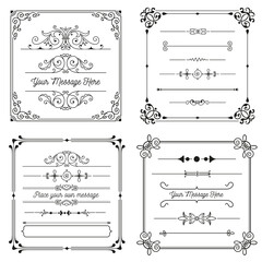 Wall Mural - set of 140 vintage line elements. retro design elements. ornaments and frames. drawing geometrics li