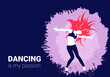 Colorful silhouette of a dancing girl. Modern Dance. Dancing is my passion. Vector illustration