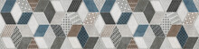 Colorful Geometric Retro Tiles Pattern, Vintage Background