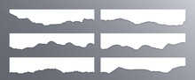 Torn Edges Of Paper, Craft Design Elements Vector Collection. Ripped Edges Paper Borders