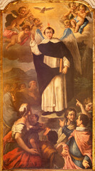 BARI, ITALY - MARCH 3, 2022: The  painting of St. Vincent Ferrer in the church Chiesa San Domenico by unknown artist of 18. cent.