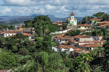 Wall Mural - View over Diamantina and the Our Lady of Consolation Church, Minas Gerais, Brazil