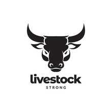Black Head Strong Cow Cattle Logo Design Vector Graphic Symbol Icon Illustration Creative Idea