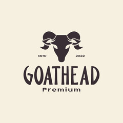 Wall Mural - vintage head cattle goats logo design vector graphic symbol icon illustration creative idea