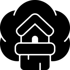 Sticker - tree house glyph icon