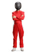 © Ljupco Smokovski - Full length portrait of a motorsport racer in a red suit and black helmet