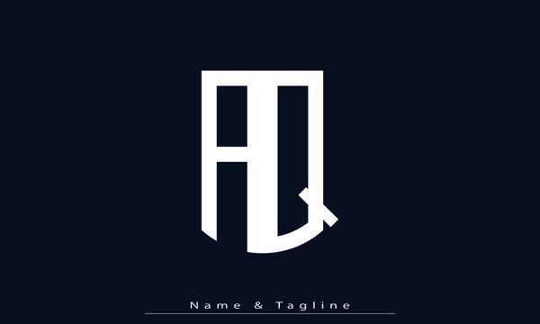 Alphabet letters Initials Monogram logo AQ, QA