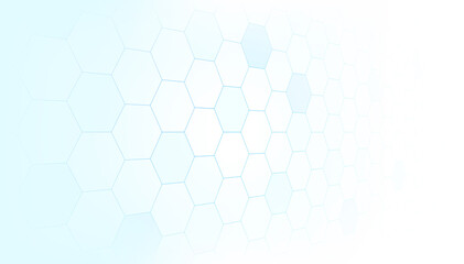 Poster - simple blue hexagon line on white background. medicine and science concept. abstract healthy and med