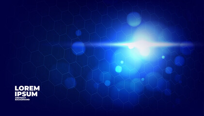 Wall Mural - Abstract blue hexagon pattern background for a hi-tech communication concept. vector illustration