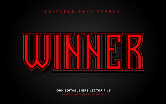 Winner editable text effect template