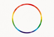 Rainbow Flag Circle  Watercolor  Brush Style .LGBT  Pride Month Watercolor Texture Concept.