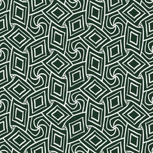 Geometric Seamless Pattern Of Polygons And Spirals. Black And White Ornament.