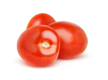 Three Plum Tomatoes Isolated On White Background