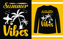 Summer Vibes Vector T-Shirt Design Template