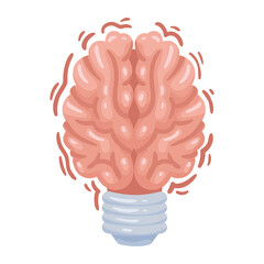 Sticker - brain in bulb