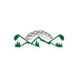 Simple Mountain and Golf Logo vector