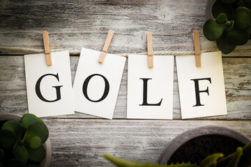 Wall Mural - The Word GOLF Concept Printed on Cards