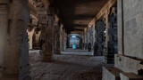 Fototapeta Kuchnia - Corridors of 1000 years old Hindu god shiva temple from Tamil Nadu, India