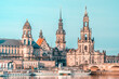 The historic old town of Dresden on the left bank of the Elbe.