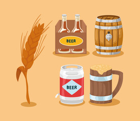 Sticker - five beers products icons