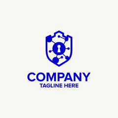 Wall Mural - Security cyber logo company vector