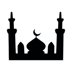 Wall Mural - Vector illustration of the silhouette of a Muslim mosque