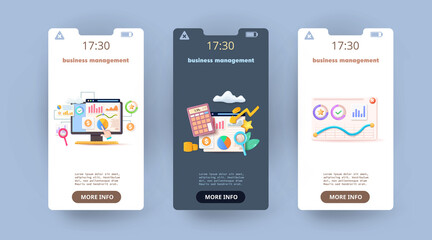 Mobile application, Software and web development with 3d shapes