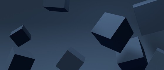 Poster - abstract 3d render illustration of cube shapes