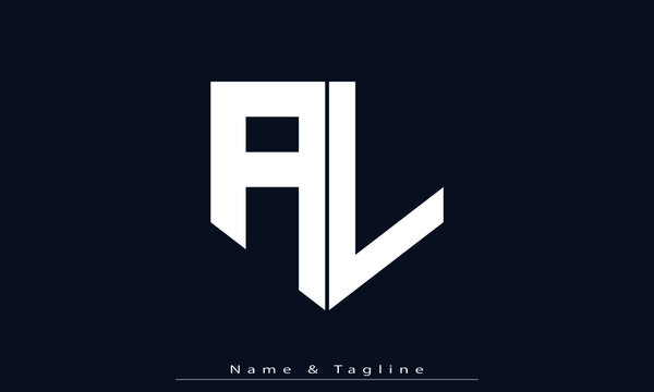 Alphabet letters Initials Monogram logo AL, LA