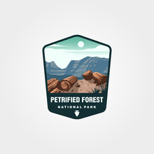 Petrified Forest National Park Emblem Vector Symbol Illustration Design