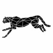 Ucheetah leopard panther puma geometric logo silhouette outline polygonal vector illustration